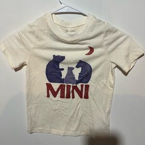 Old Navy Cream Tee with Bear Family Print